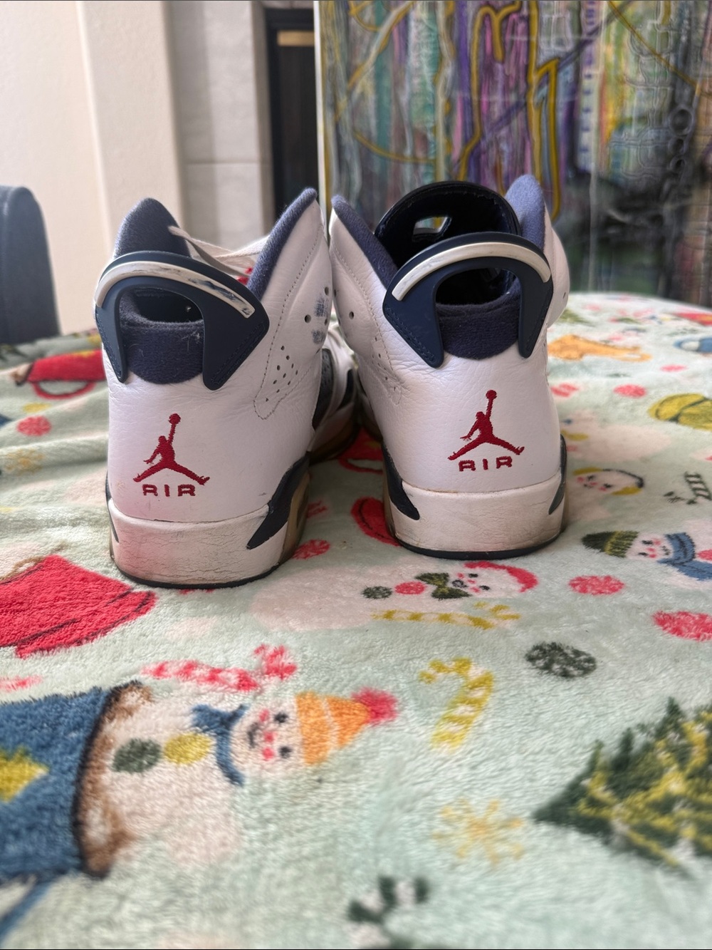 Men’s Jordan Olympic 6. Navy and White High-Top Athletic Sneakers. 2012 editio - Picture 4 of 6